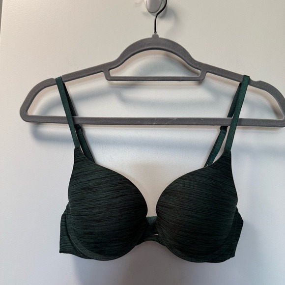 Victorias Secret Perfect Shape Dark Green Space Dye T-Shirt Bra 34B - Picture 1 of 4